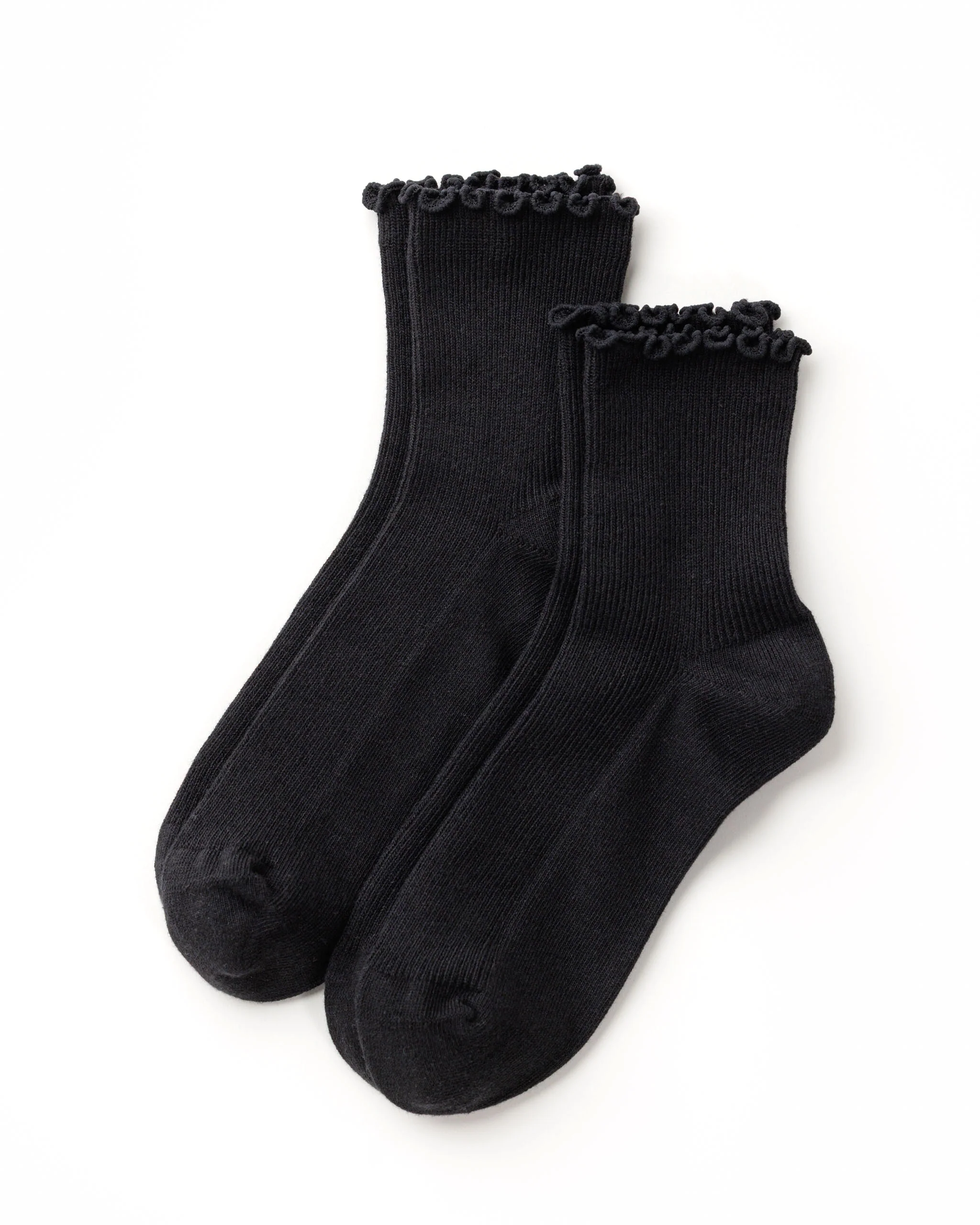 Lettuce Edge Sock Set - Black