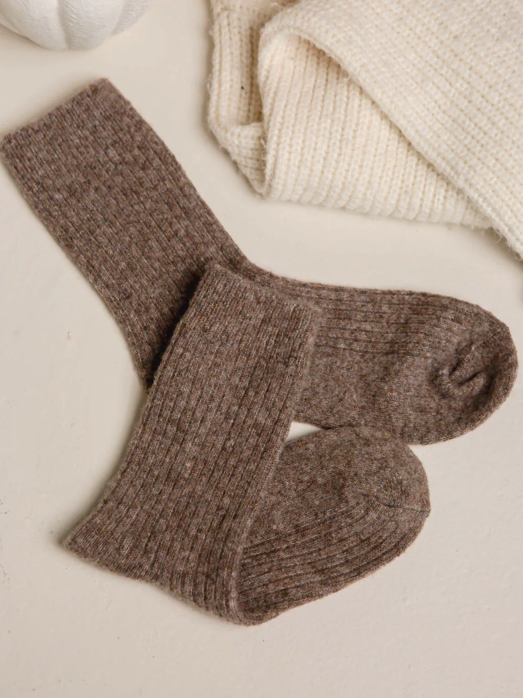 Comfy Knit Socks - Choc - Image 3