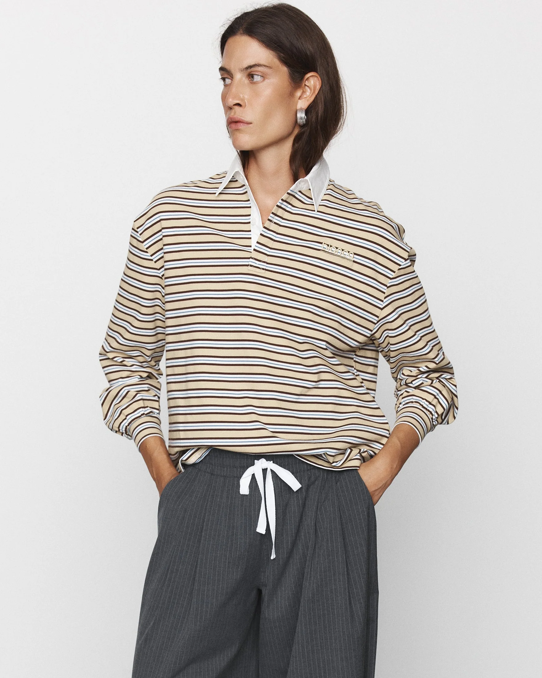Ellie Polo Top - Cream - Image 2