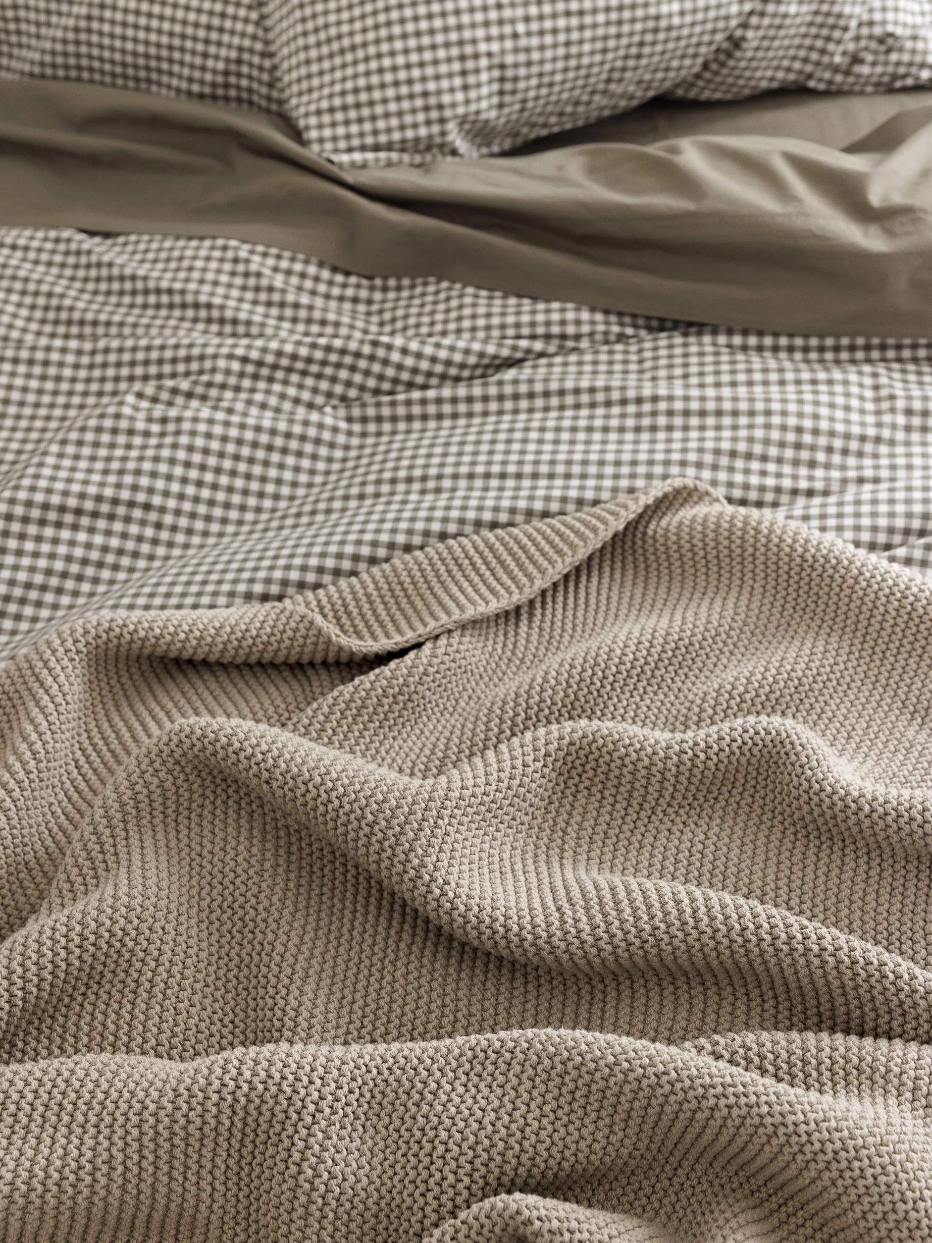 Purl Knit Throw - Beige - Image 4