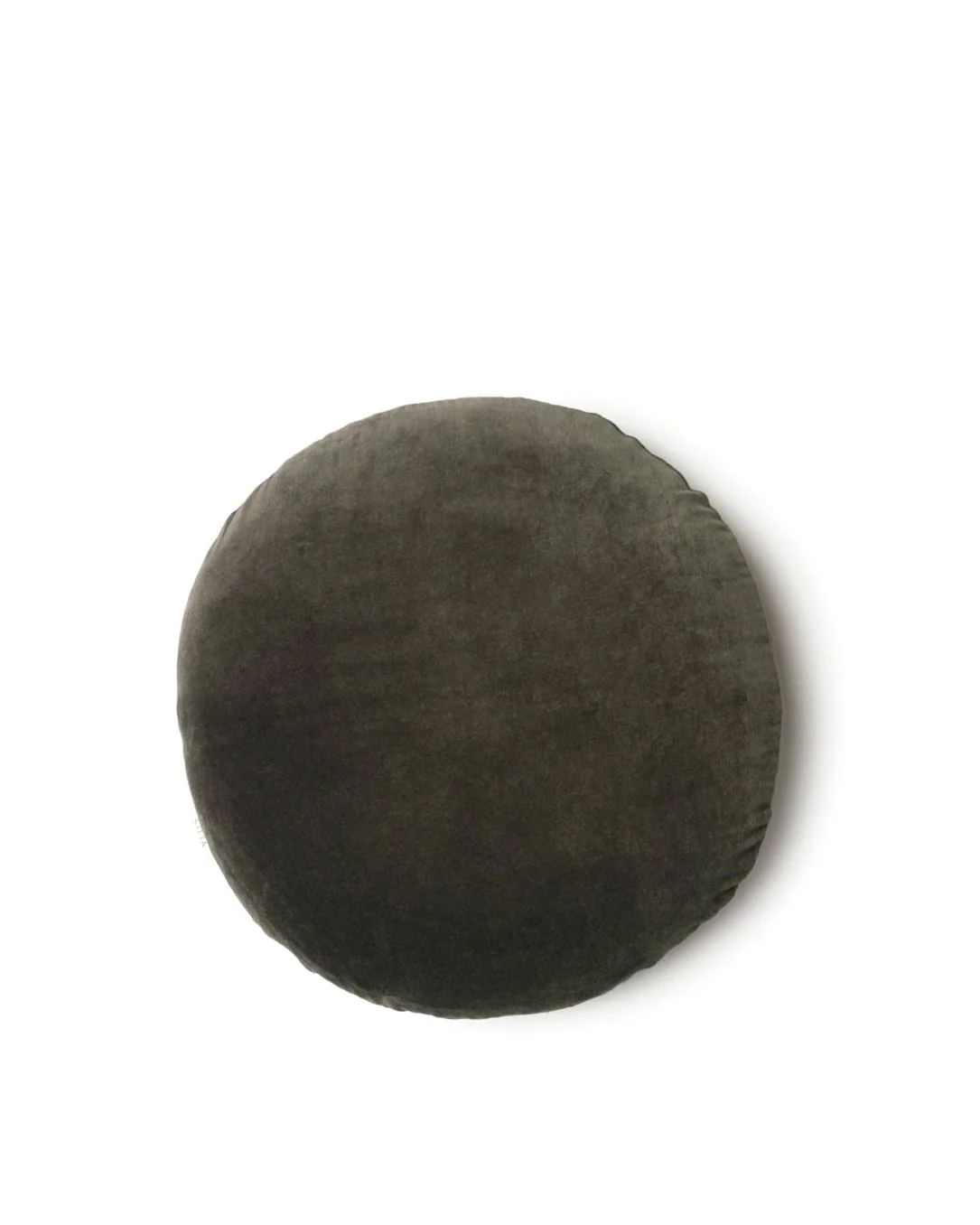 Cotton Velvet Round Cushion Cover - Nori