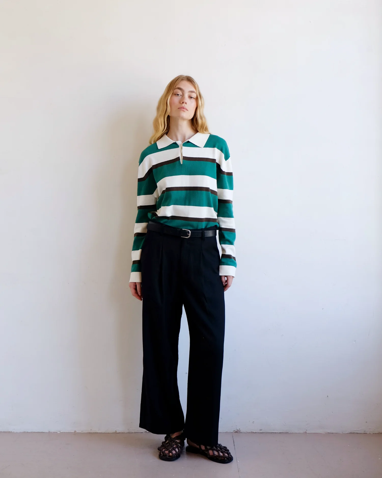 Prep Stripe Polo - Dark Green - Image 2