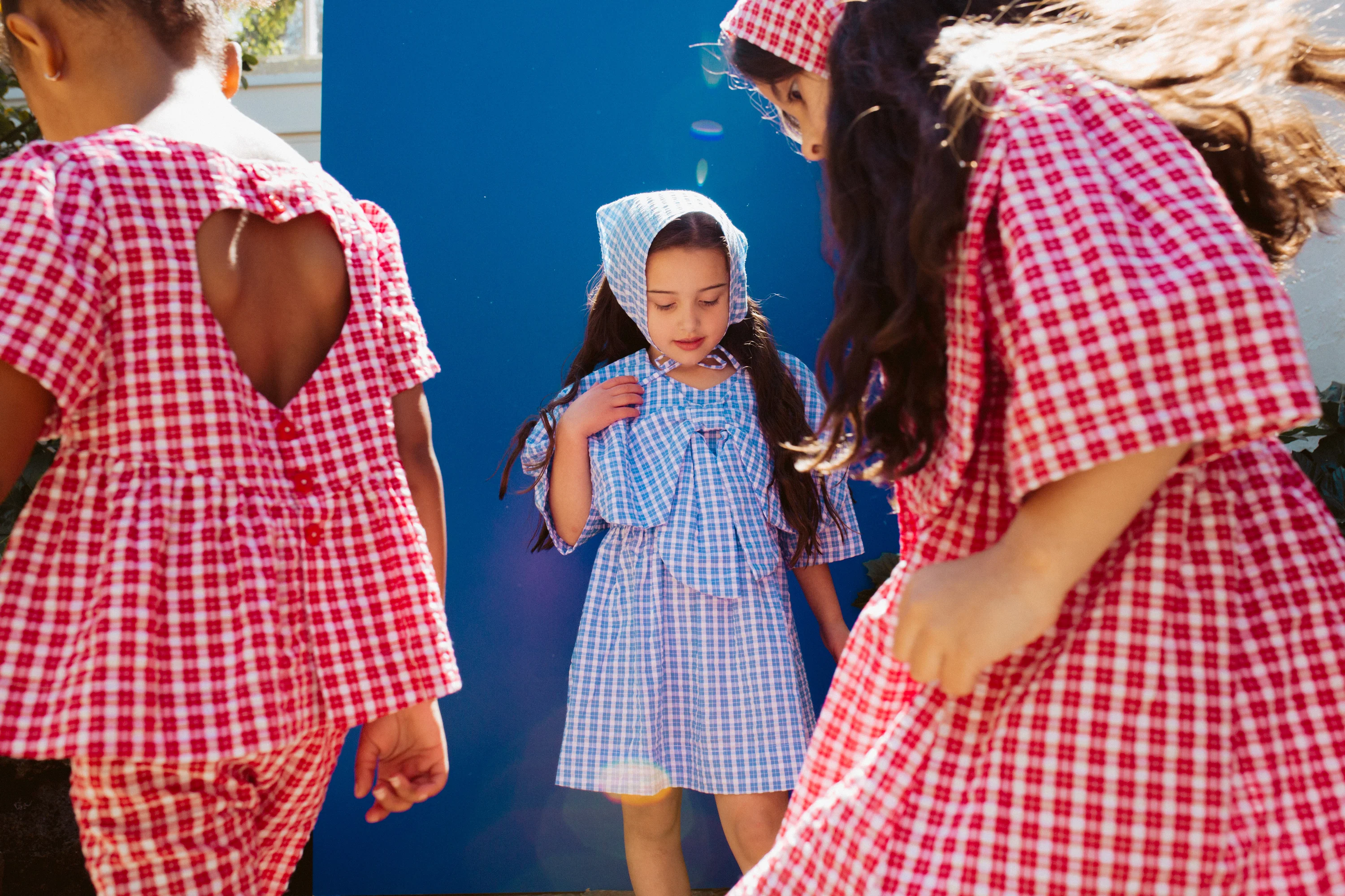Customisable Poppy Dress - Blue Check - Image 6