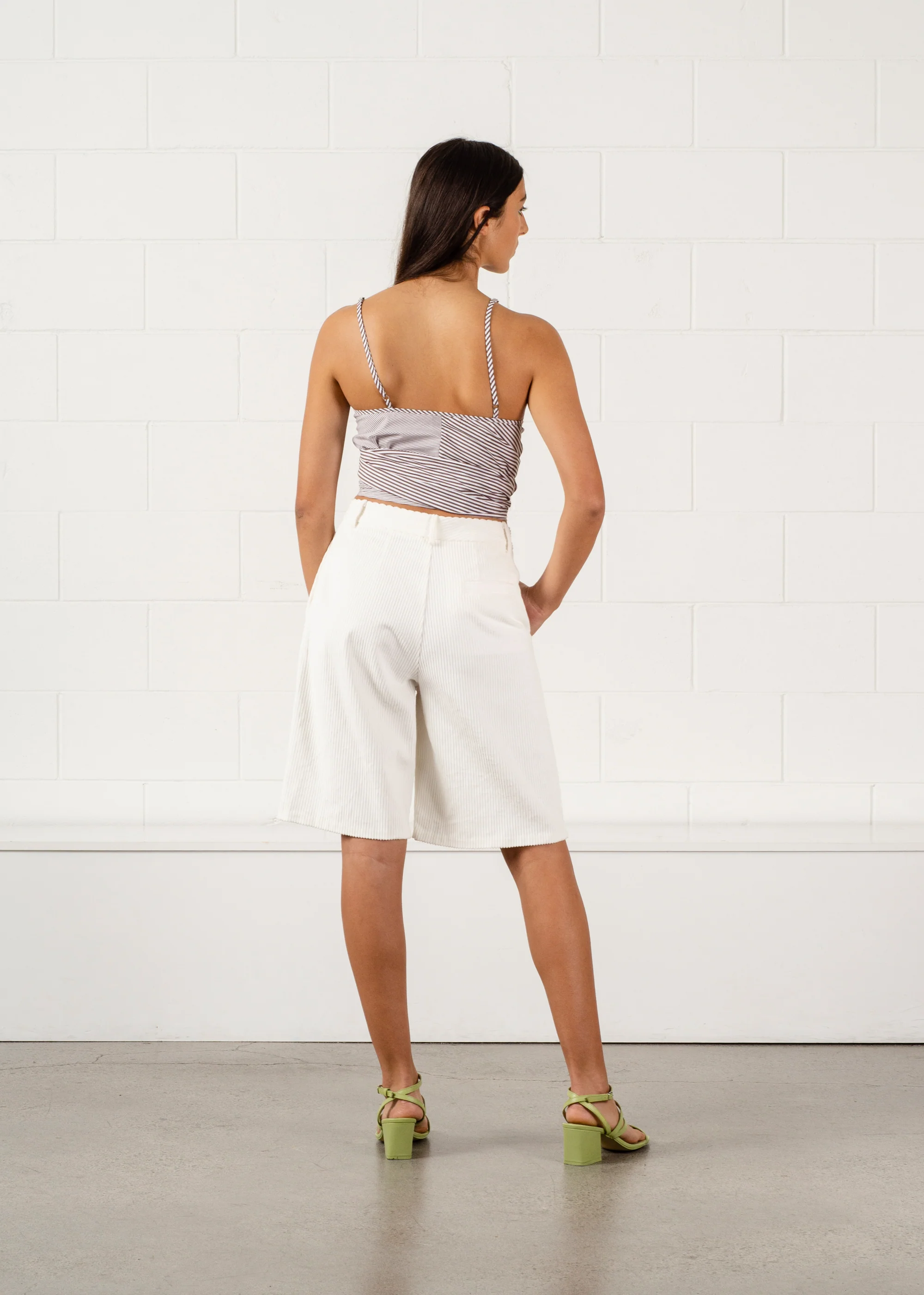 Dalton Wrap Top - Brown Stripes - Image 7