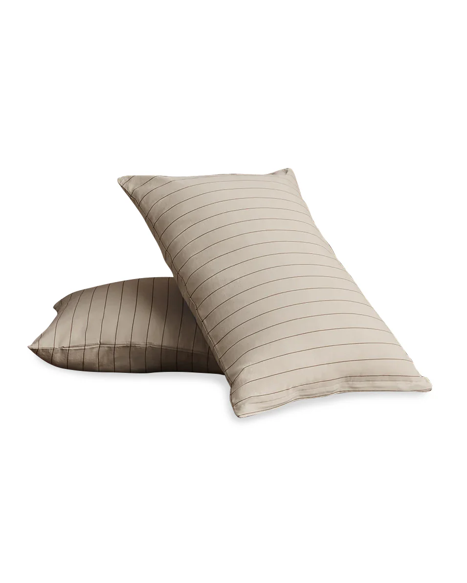 Cream Pinstripe Pillowcases