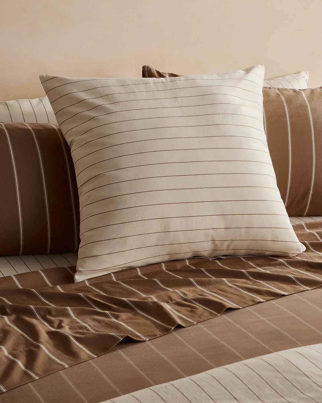 Cream Pinstripe Pillowcases - Image 2