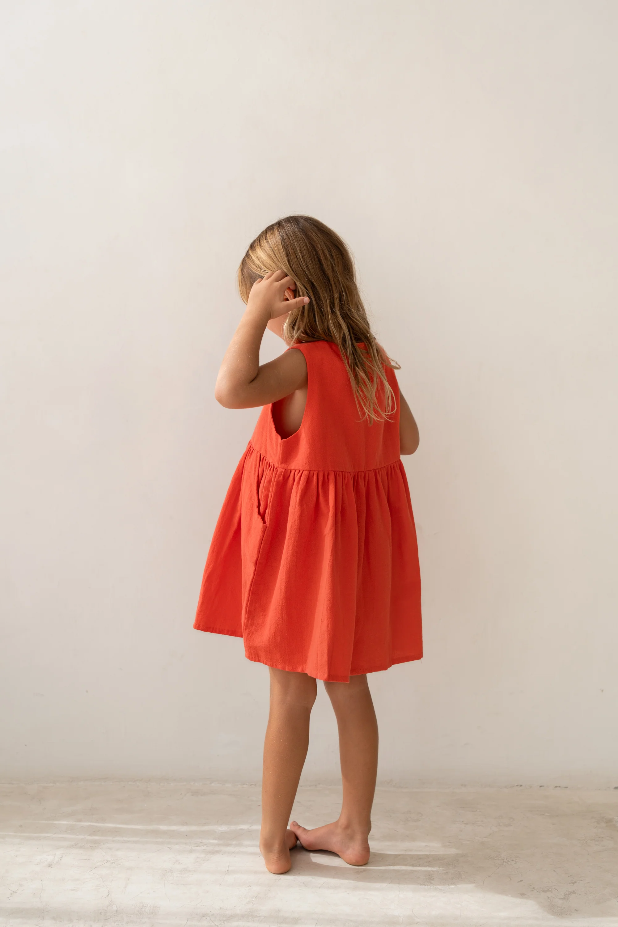 Della Pinafore Dress - Coral - Image 3