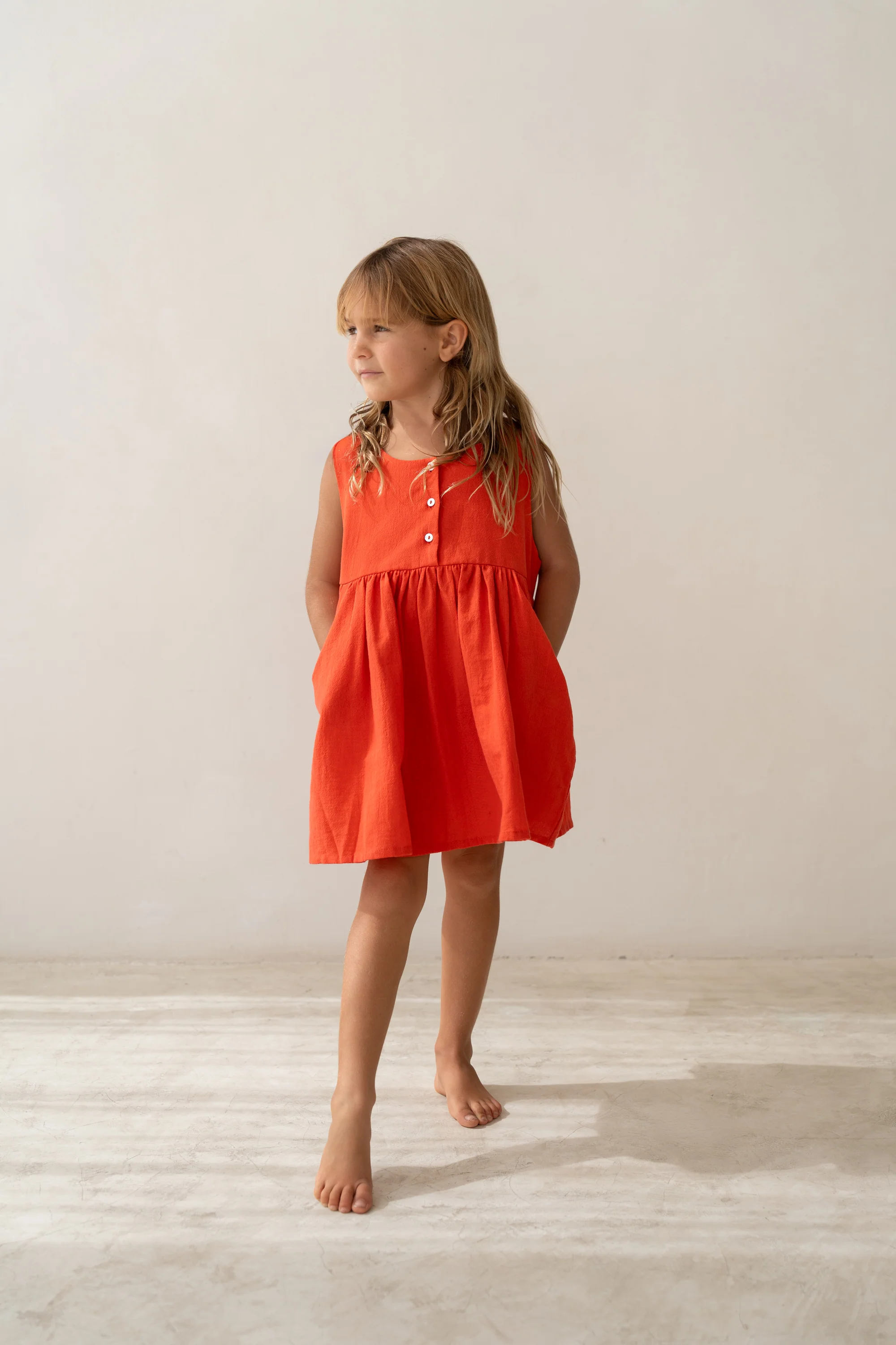 Della Pinafore Dress - Coral - Image 4