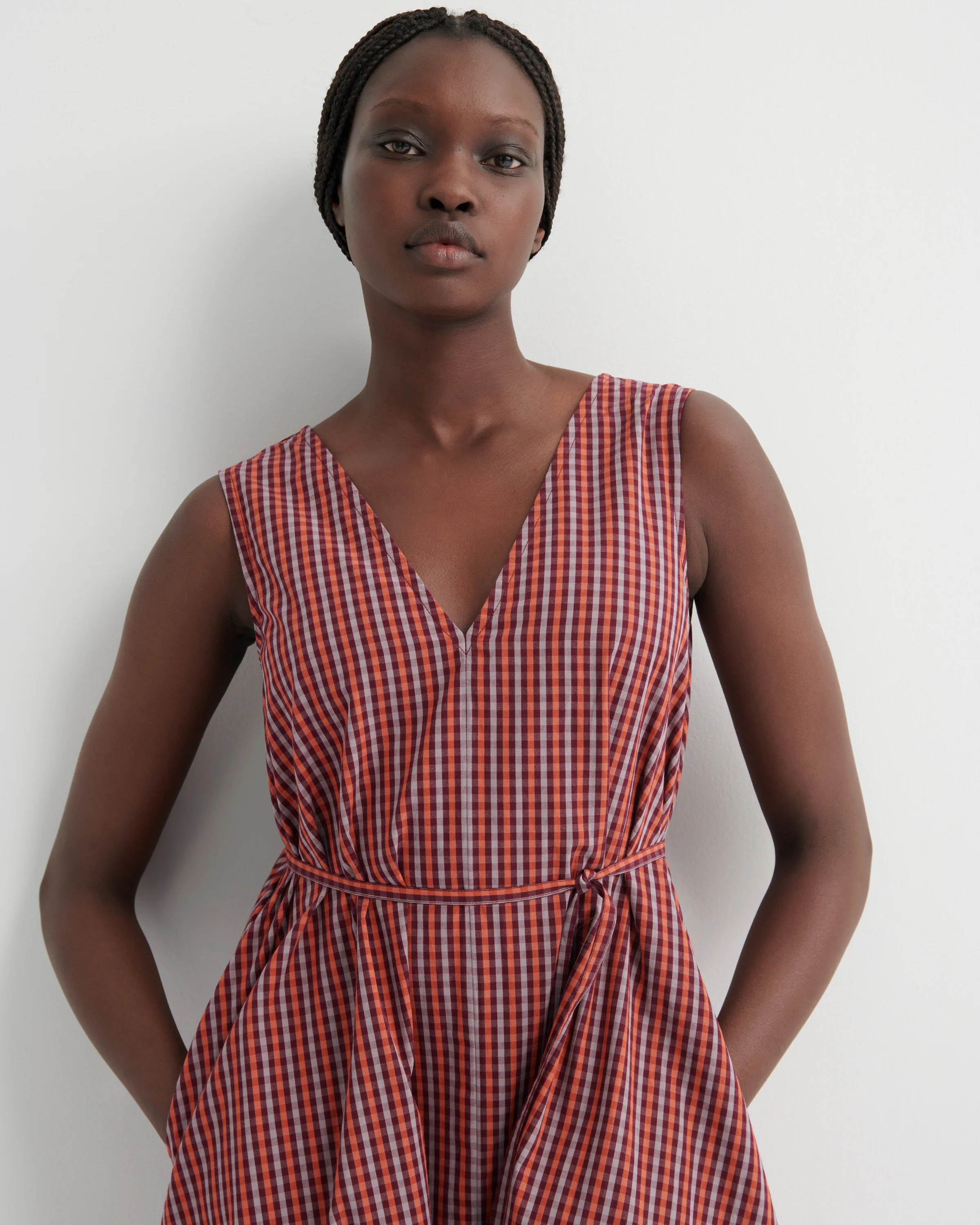 Belle Dress - Maroon Check - Image 5