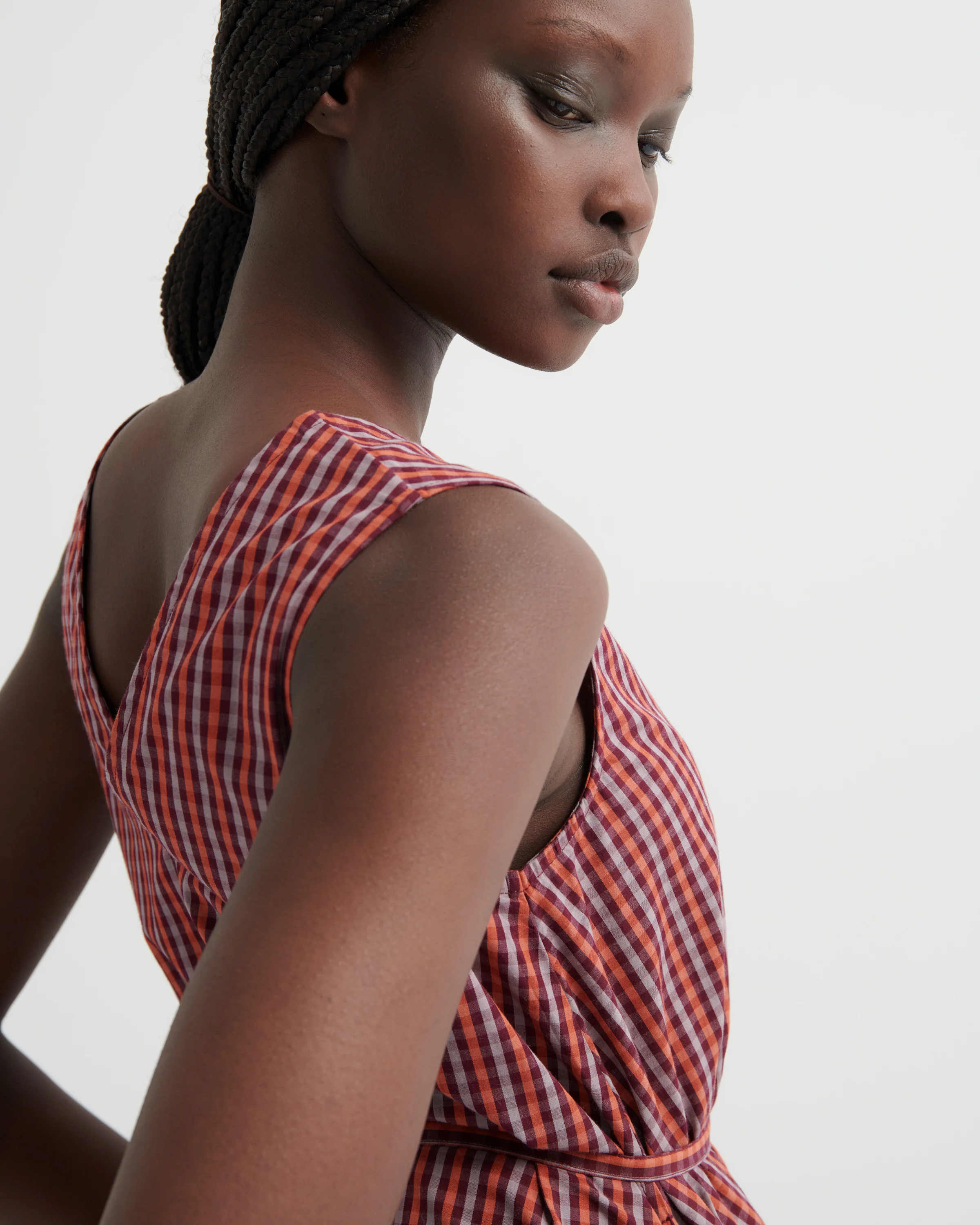 Belle Dress - Maroon Check - Image 6