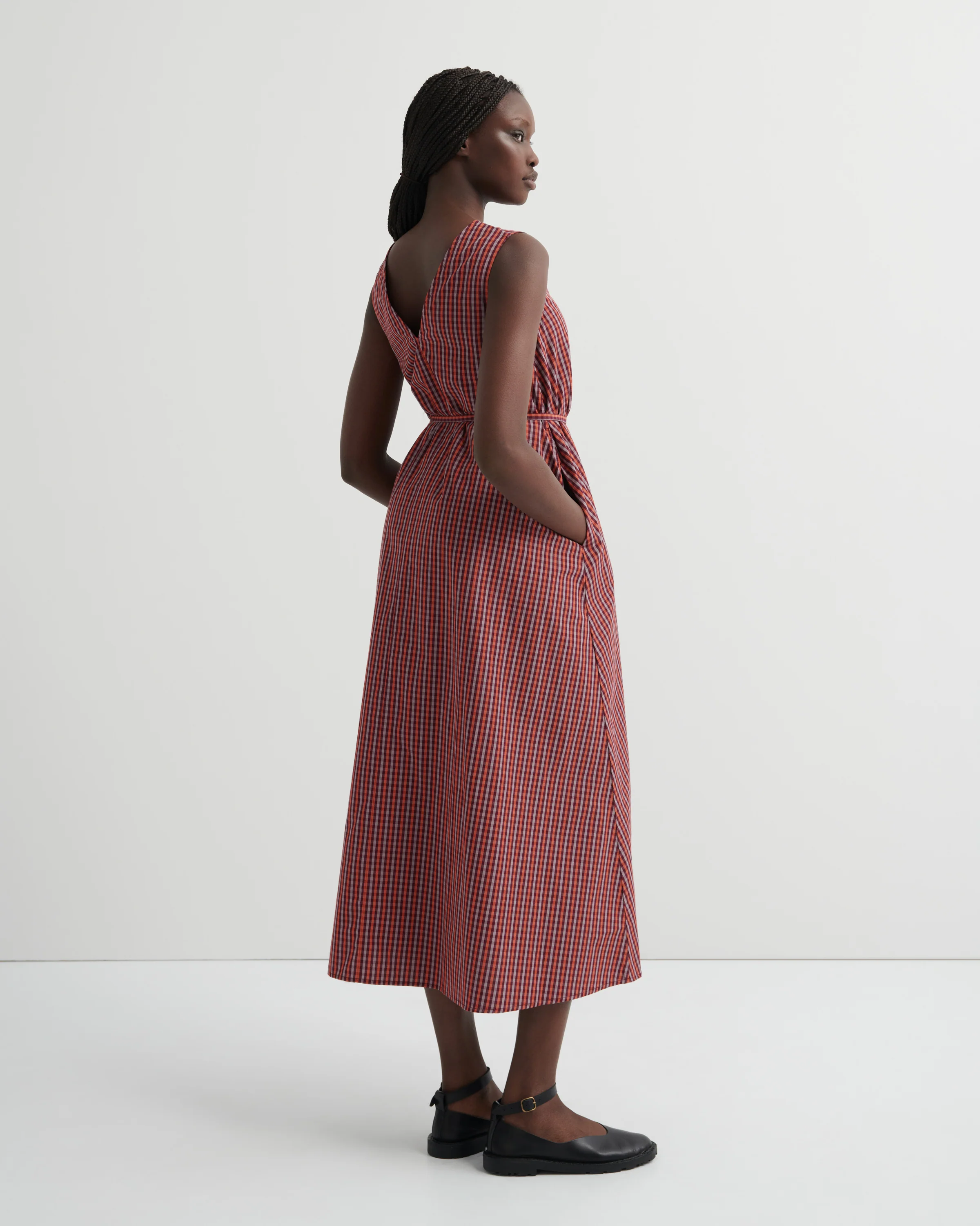 Belle Dress - Maroon Check - Image 7