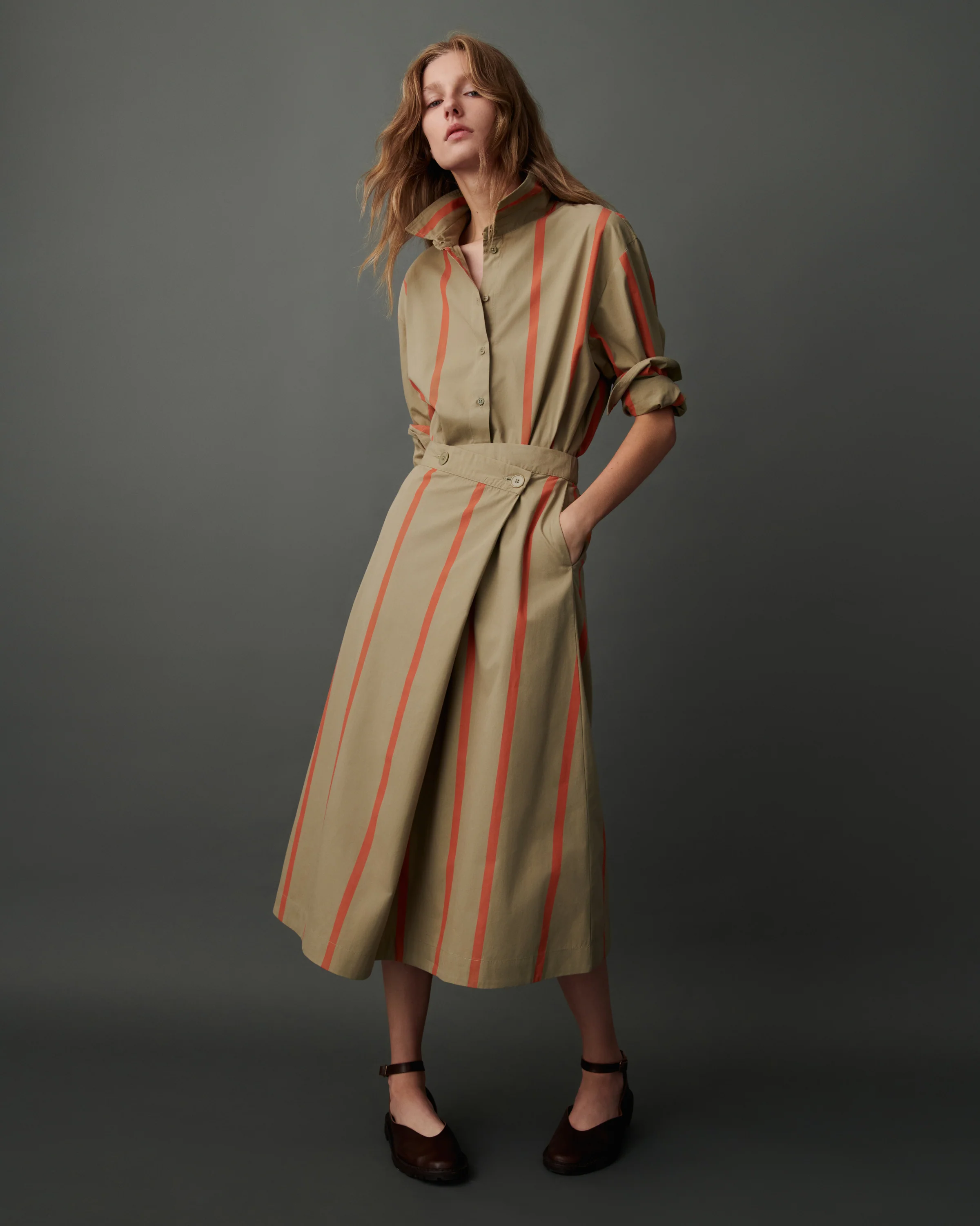 Fold Skirt - Nasturtium Stripe - Image 4