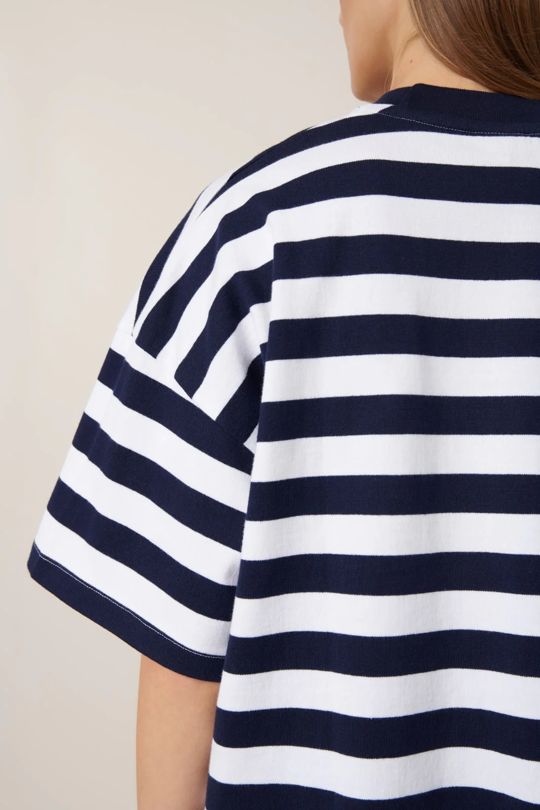 Oversized Boxy Tee - Navy Stripe - Image 4