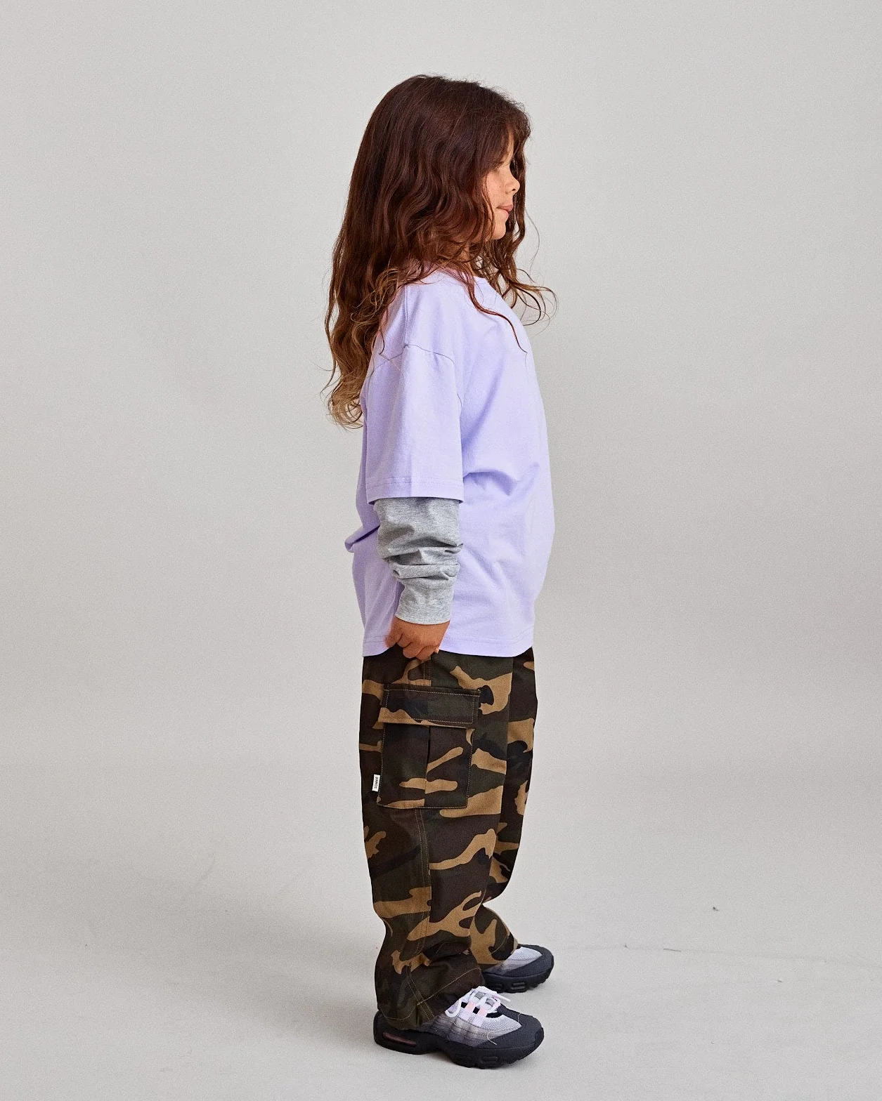 Layered Long Sleeve Tee - Violet & Grey - Image 3