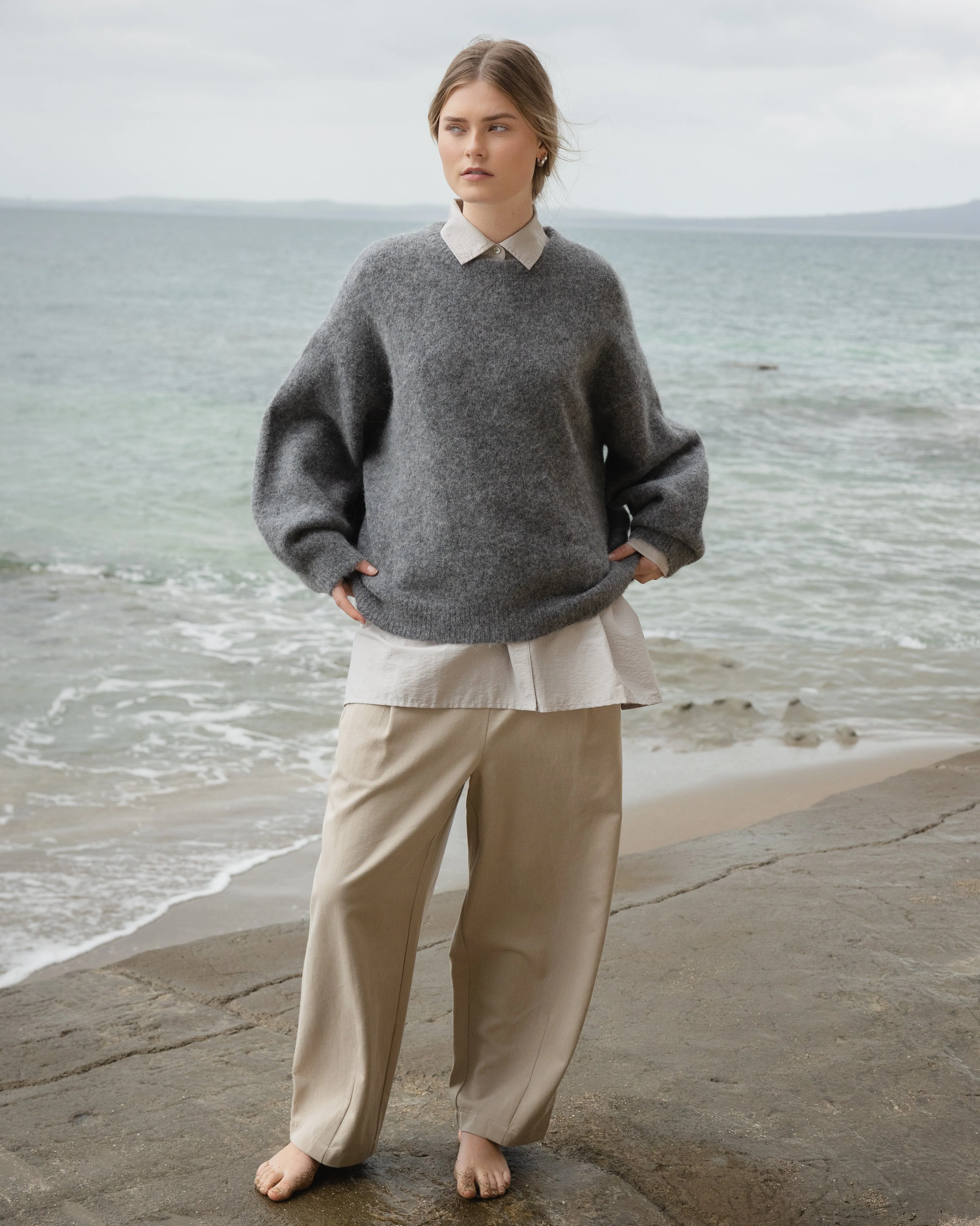 Effortless Twill Pant - Oat