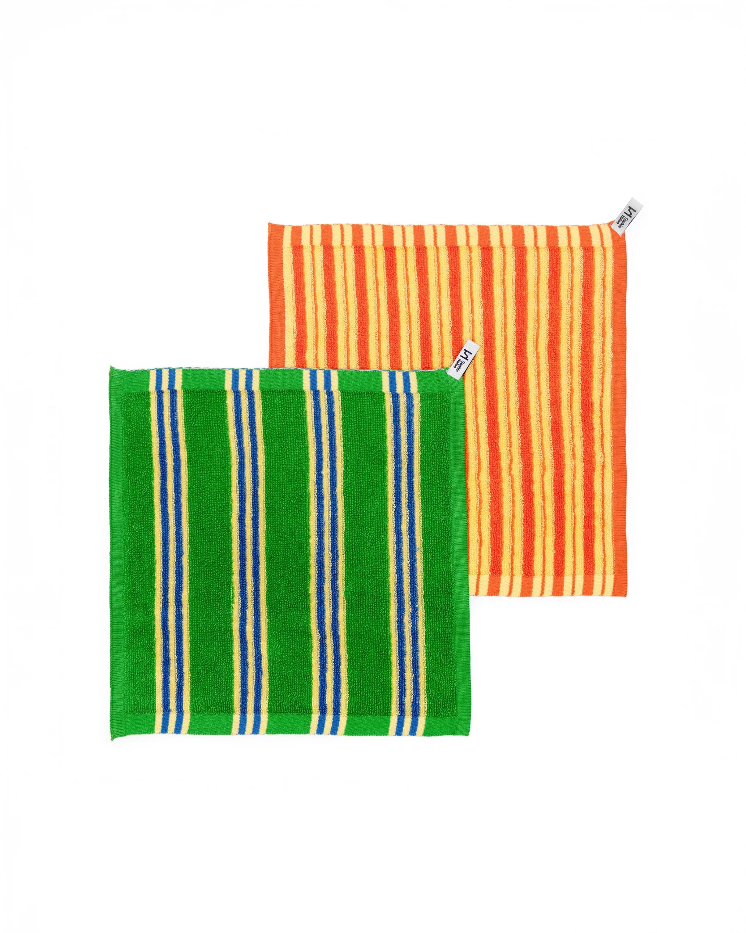 Stripe Face Cloth - Green / Orange - Image 2
