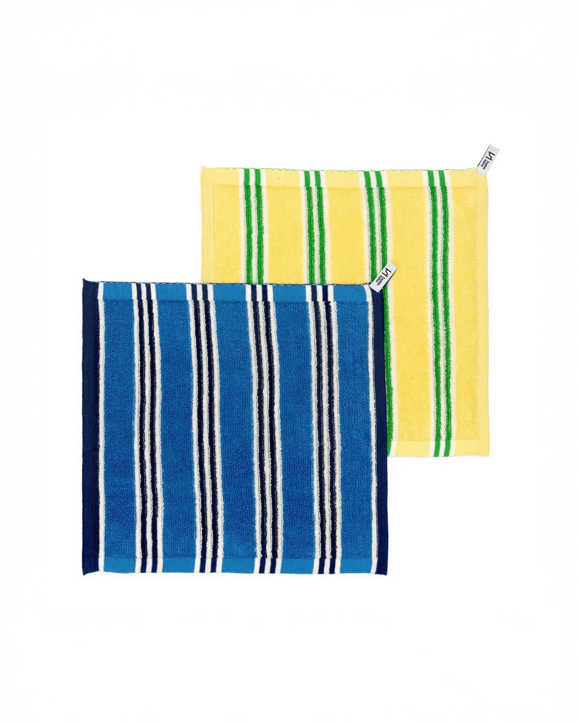 Stripe Face Cloth - Cobalt / Yellow - Image 2