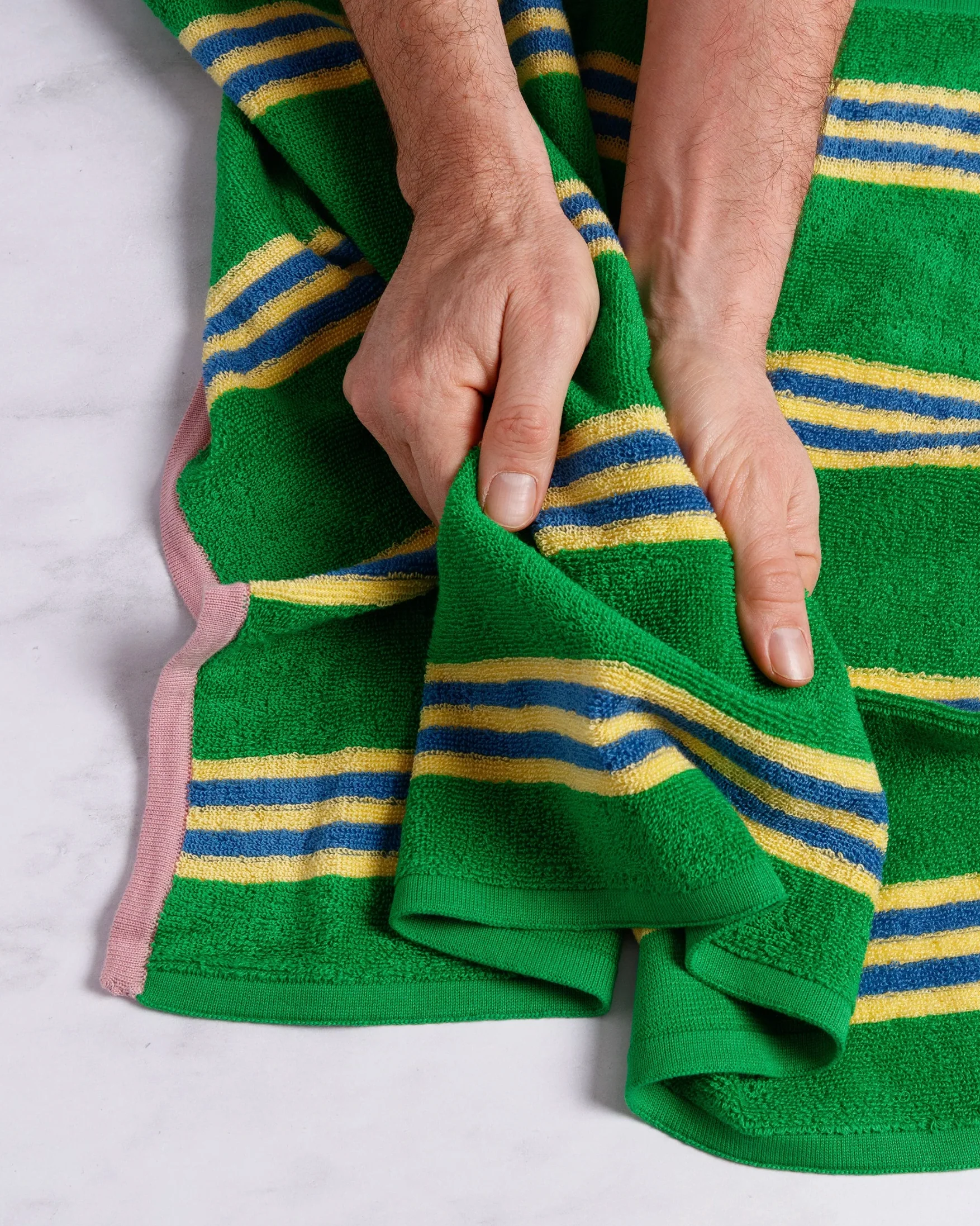 Stripe Hand Towel - Green - Image 2