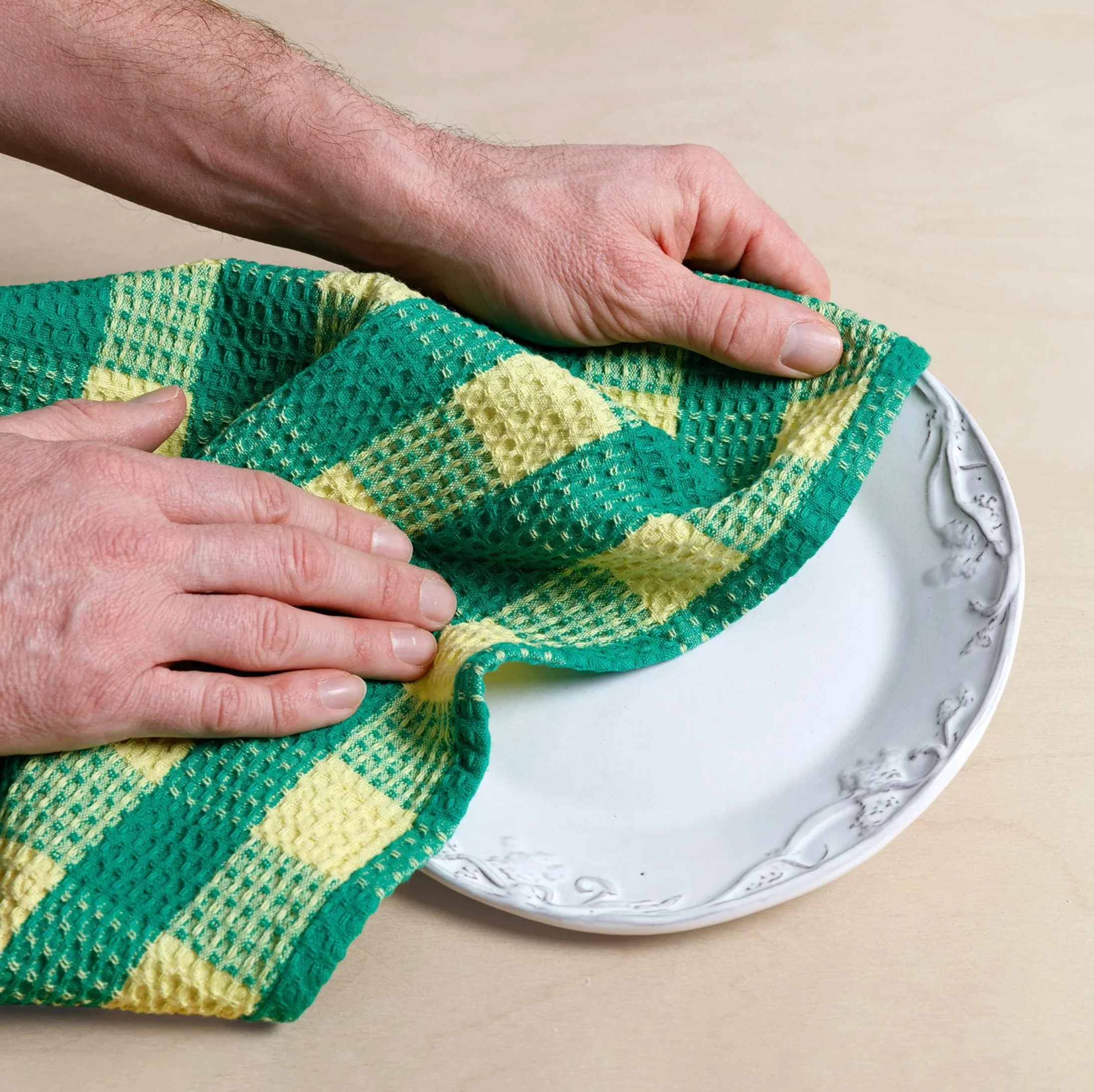 Tea Towel Set - Green Check - Image 6