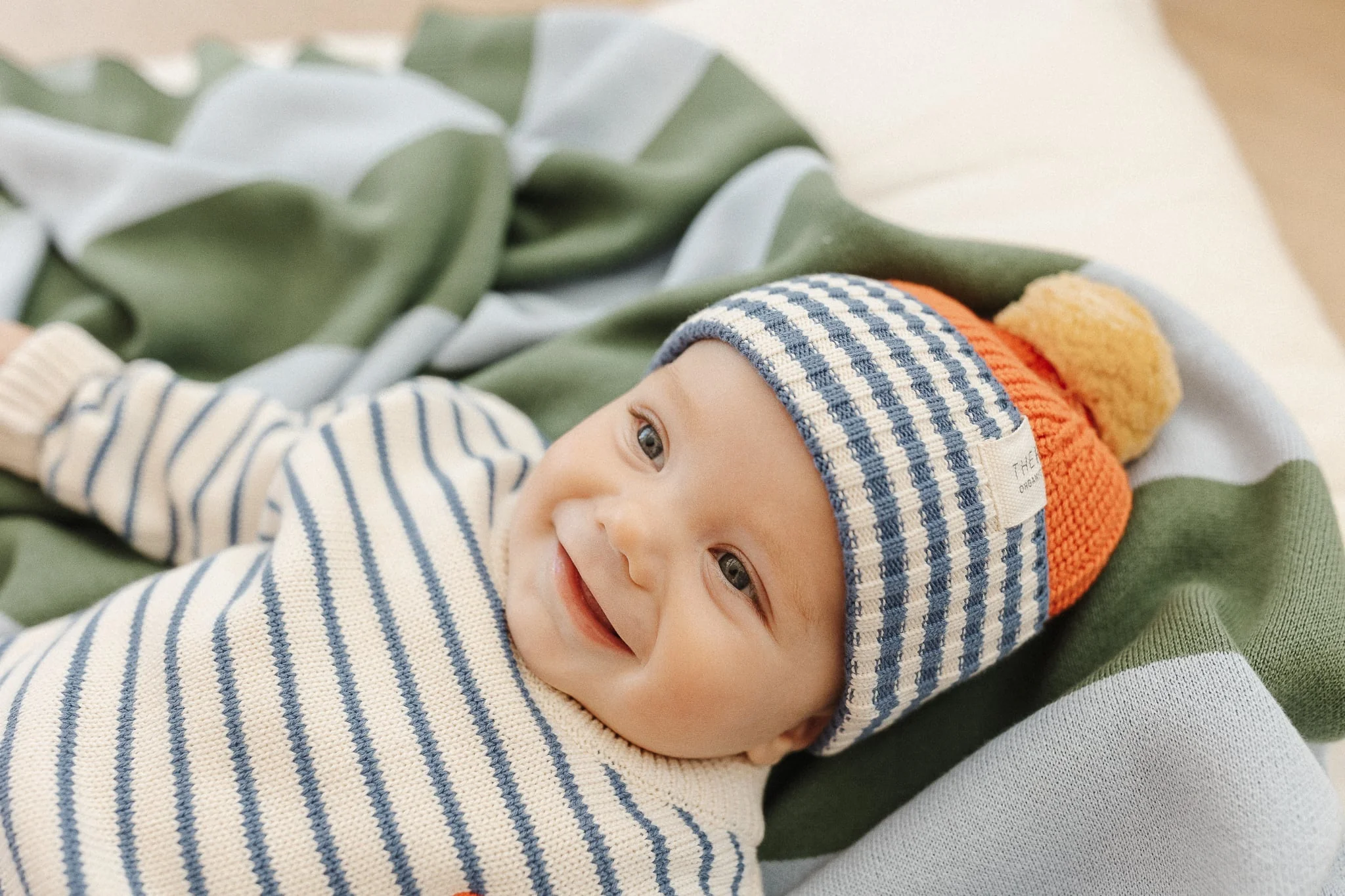 Chunky Beanie - Navy Stripe - Image 3