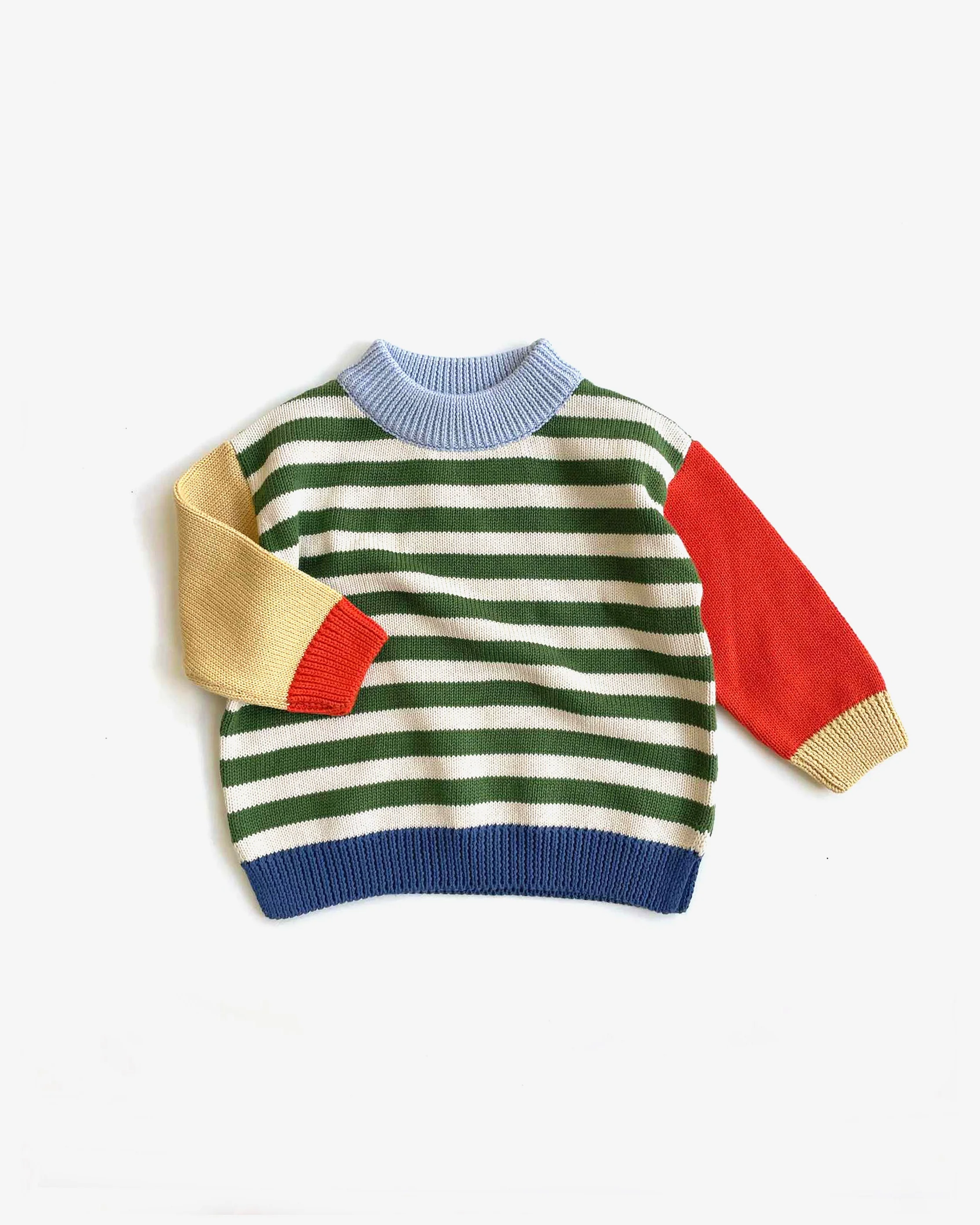 Colour Block Jumper - Clover Stripe - Image 2