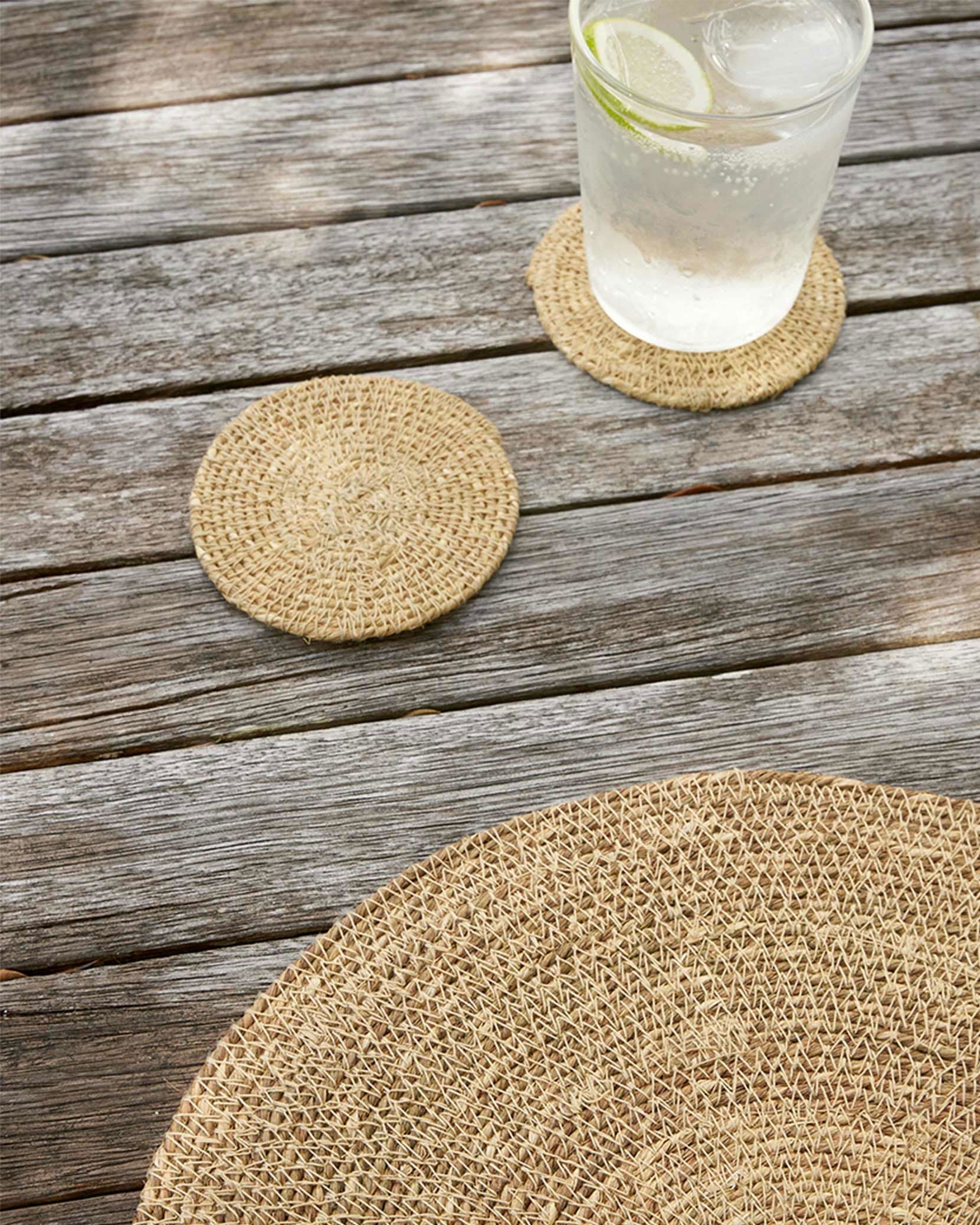 Woven Coaster Set - Natural - Image 2