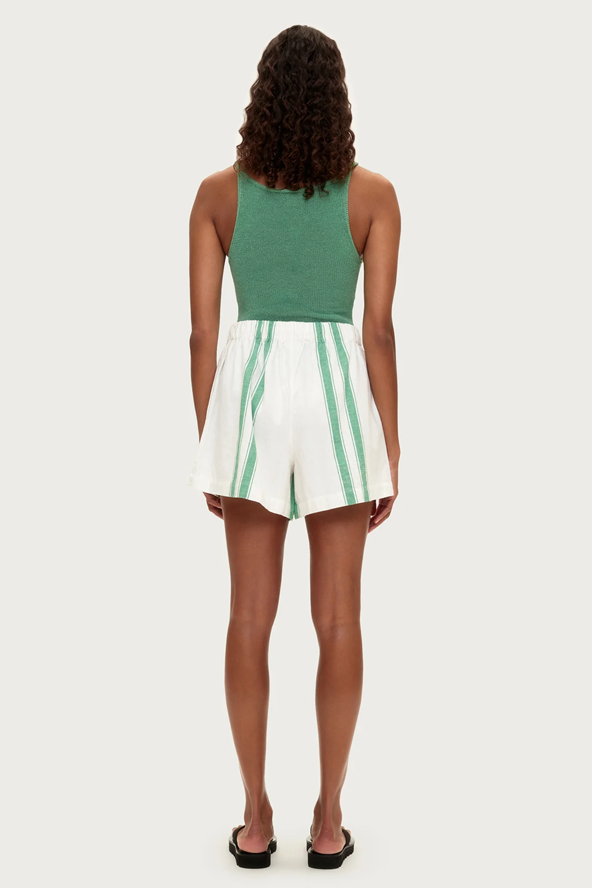 Green Stripe Shorts - Image 3